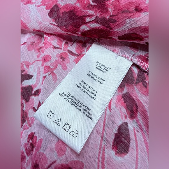 Kut from the Kloth Pink Floral Cherry Blossom Mesh Button Up Blouse Size Xs - Picture 4 of 8